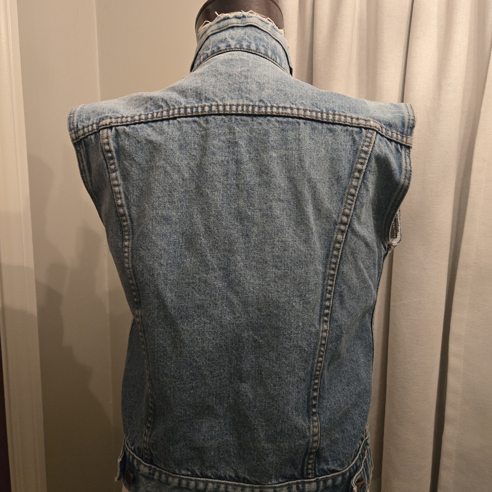 Distressed Denim Vest - Picture 2 of 5